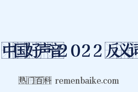 中国好声音2022反义词是什么意思的图片